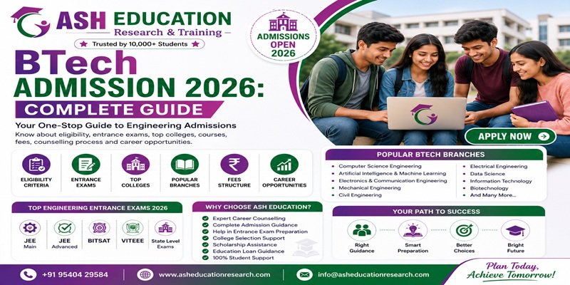 BTech Admission 2026 – Complete Guide by ASH Education Research & Training